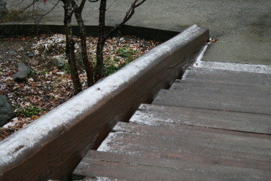 雪混じりの雨