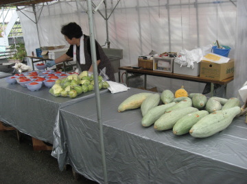 地元の野菜や鮎の塩焼き